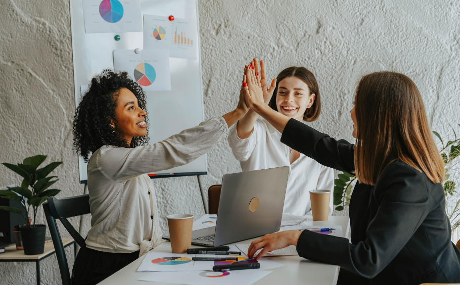 Colleagues connecting during workplace wellbeing session